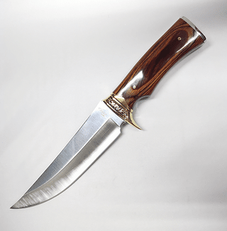 Faca Churrasco Caça e Pesca Cabo Artesanal Em Madeira e Metal Cabo