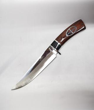 Faca Churrasco Caça e Pesca Cabo Artesanal Em Madeira e Metal Cabo