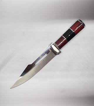 Faca Churrasco Caça e Pesca Cabo Artesanal Em Madeira e Metal Cabo