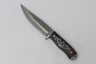 Faca Churrasco Caça e Pesca Cabo Artesanal Em Madeira e Metal Cabo