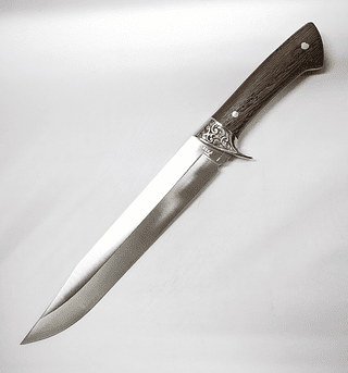 Faca Churrasco Caça e Pesca Cabo Artesanal Em Madeira e Metal Cabo