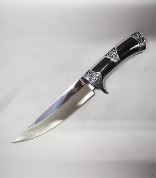 Faca Churrasco Caça e Pesca Cabo Artesanal Em Madeira e Metal Cabo